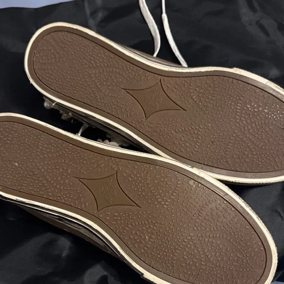 Brown Embellished Women's Sneakers - Picture 4 of 4
